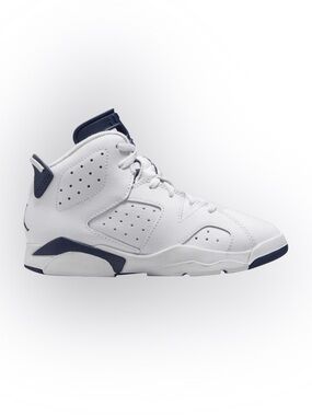 Jordan Kids White and Navy High-Top Sneakers